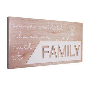 Family Brown Wood Farmhouse Boxtop Plaque Wall Art Decor - 12" x 24"